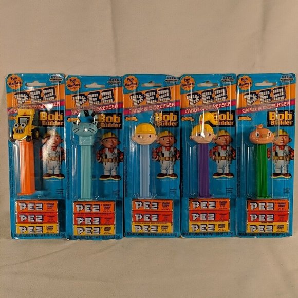 Bob The Builder Pez Candy Dispensers Lot of 5 Wendy Spud Scoop Pilchard 2003 NEW - Picture 1 of 14